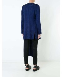 Женское темно-синее пальто дастер от Uma Wang