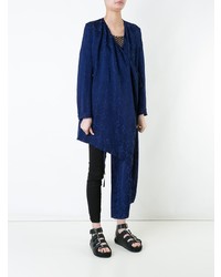 Женское темно-синее пальто дастер от Uma Wang