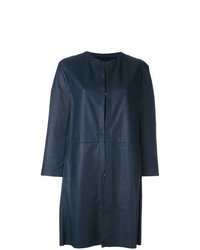 Женское темно-синее пальто дастер от Drome