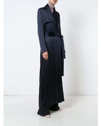 Женское темно-синее пальто дастер от Galvan