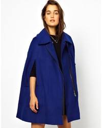 Темно-синее пальто-накидка от Asos