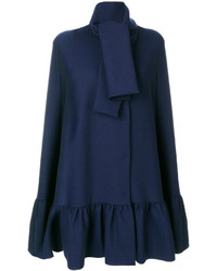 Темно-синее пальто-накидка от MSGM