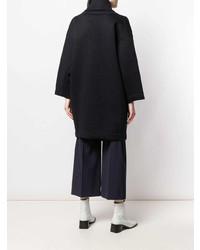 Темно-синее пальто-накидка от Reality Studio