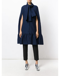 Темно-синее пальто-накидка от MSGM