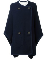 Темно-синее пальто-накидка от See by Chloe