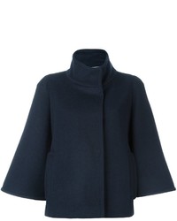 Темно-синее пальто-накидка от Steffen Schraut