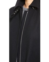 Темно-синее пальто-накидка от Theory