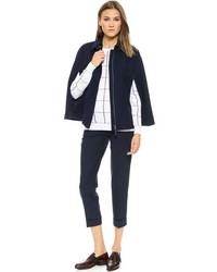 Темно-синее пальто-накидка от Theory