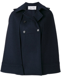 Темно-синее пальто-накидка от Valentino