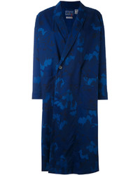 Женское темно-синее пальто с принтом от Blue Blue Japan