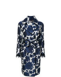 Женское темно-синее пальто с цветочным принтом от bazar deluxe