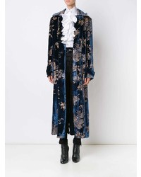 Женское темно-синее пальто с цветочным принтом от Ralph Lauren