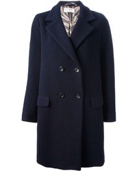 Женское темно-синее пальто от Alberto Biani