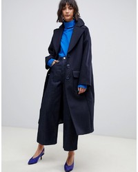 Женское темно-синее пальто от ASOS WHITE