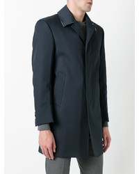 Мужское темно-синее пальто от Thom Browne