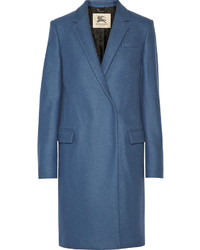 Женское темно-синее пальто от Burberry