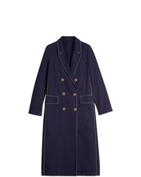 Женское темно-синее пальто от Burberry
