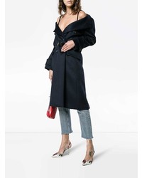 Женское темно-синее пальто от Prada