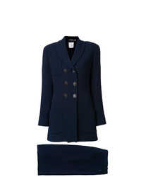 Женское темно-синее пальто от Chanel Vintage