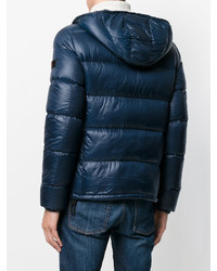 Мужское темно-синее пальто от Peuterey