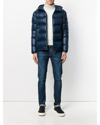 Мужское темно-синее пальто от Peuterey