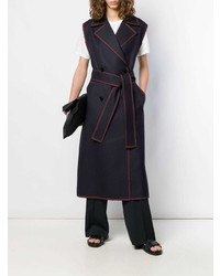 Женское темно-синее пальто от Jil Sander