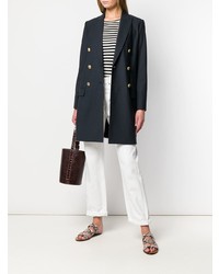 Женское темно-синее пальто от Brunello Cucinelli