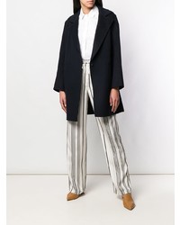 Женское темно-синее пальто от Theory