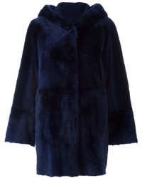 Женское темно-синее пальто от Drome