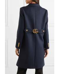 Женское темно-синее пальто от Gucci