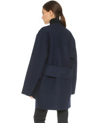 Женское темно-синее пальто от Jacquemus