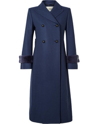 Женское темно-синее пальто от Fendi