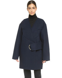 Женское темно-синее пальто от Jacquemus