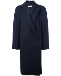 Женское темно-синее пальто от Jil Sander