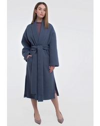 Женское темно-синее пальто от Kira Mesyats