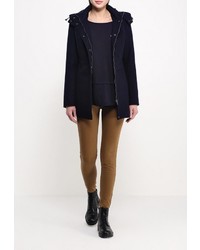 Женское темно-синее пальто от Lacoste