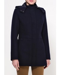 Женское темно-синее пальто от Lacoste