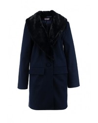 Женское темно-синее пальто от LAMANIA