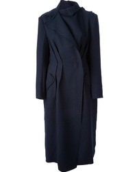 Женское темно-синее пальто от Lanvin