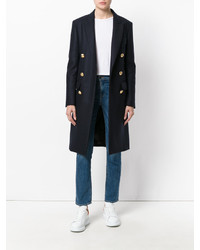 Женское темно-синее пальто от Palm Angels