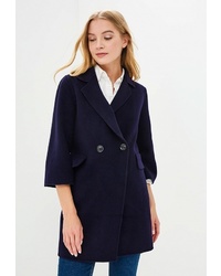 Женское темно-синее пальто от Liana