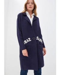 Женское темно-синее пальто от Liana