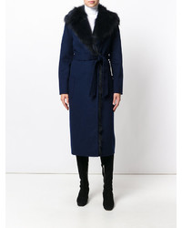 Женское темно-синее пальто от P.A.R.O.S.H.