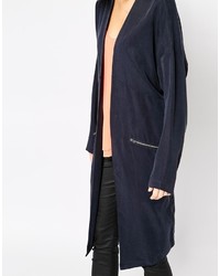 Женское темно-синее пальто от Selected