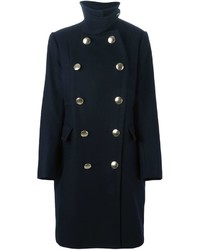 Женское темно-синее пальто от Sacai