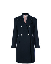 Женское темно-синее пальто от Thom Browne