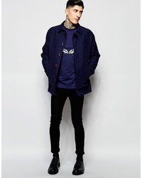 Мужское темно-синее пальто от Fred Perry