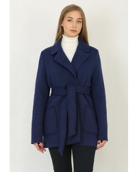 Женское темно-синее пальто от Trifo