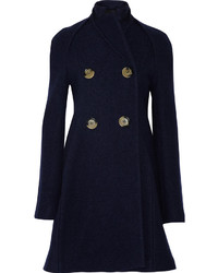 Женское темно-синее пальто от Victoria Beckham