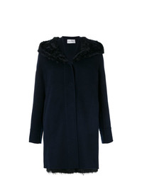 Женское темно-синее пальто от Yves Salomon